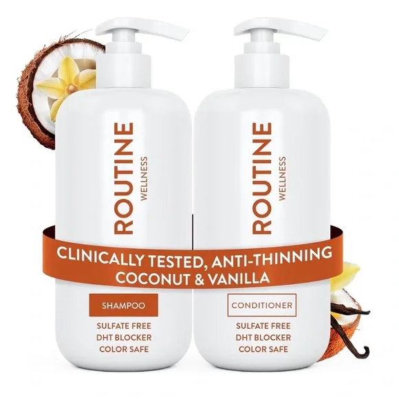 NWT Routine Wellness Coconut & Vanilla Shampoo + Conditioner Set - Picture 1 of 5
